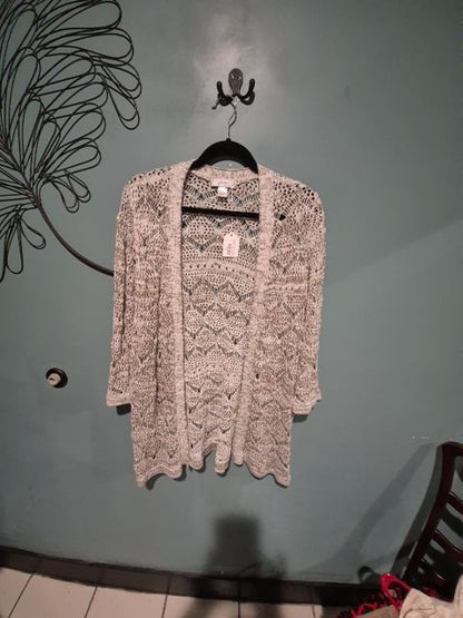 CJ Banks Open Knit Cardigan