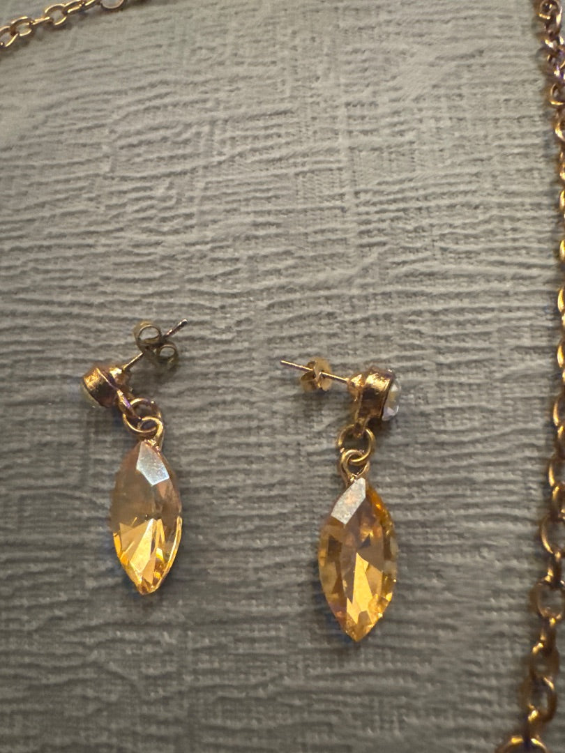 Gold rhinestone holiday set