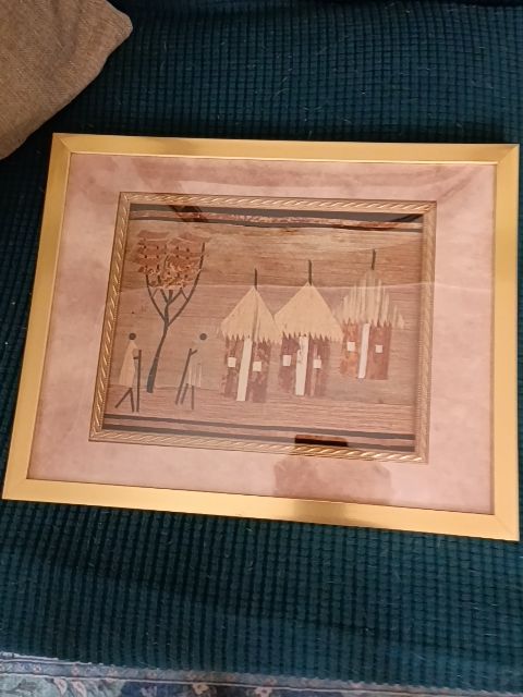 Handcrafted art 12" 15" gold frame