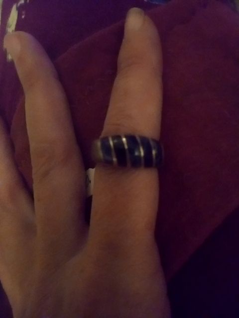 Sterling silver w blue stone vintage sz 9 ring