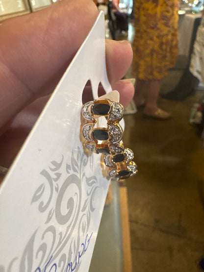 Sapphire gold plate earring
