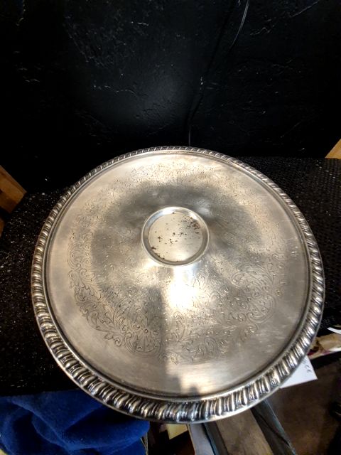Silver Plated Serving Tray, 12”