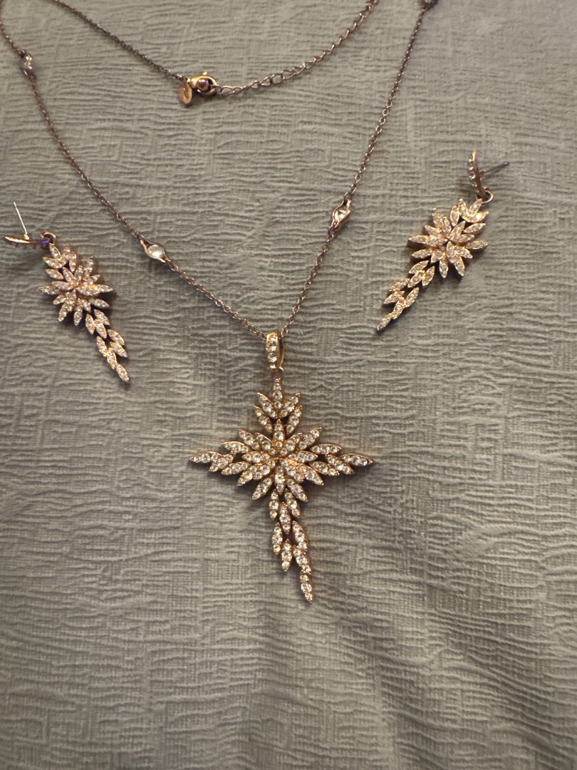 Rose gold star rhinestone set