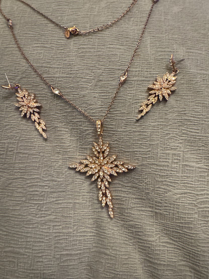 Rose gold star rhinestone set