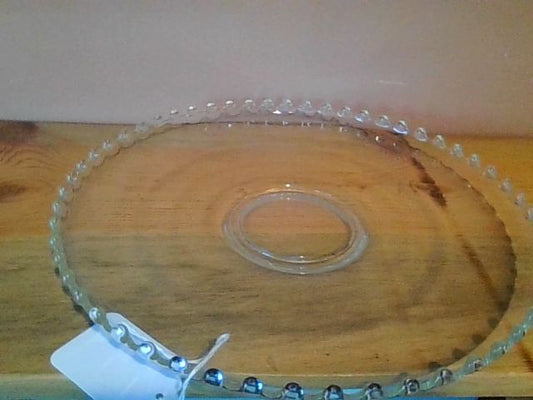 Glass  Vintage clear hobnob platter, 12.5" Diameter