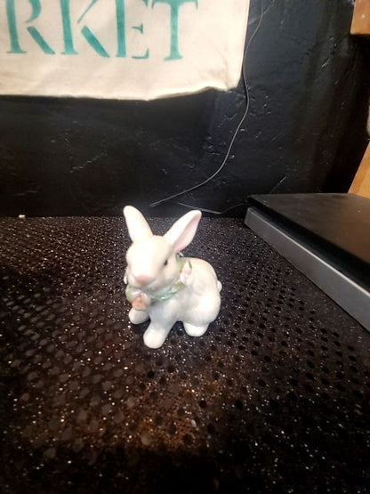 Prismatic White  Porcelain Bunny, 2.5" × 2.5"