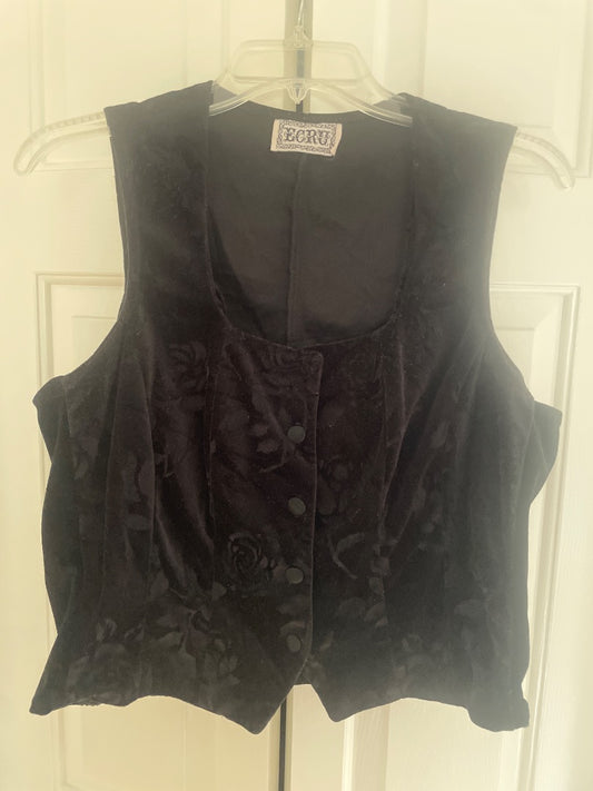 Vintage black velvet vest