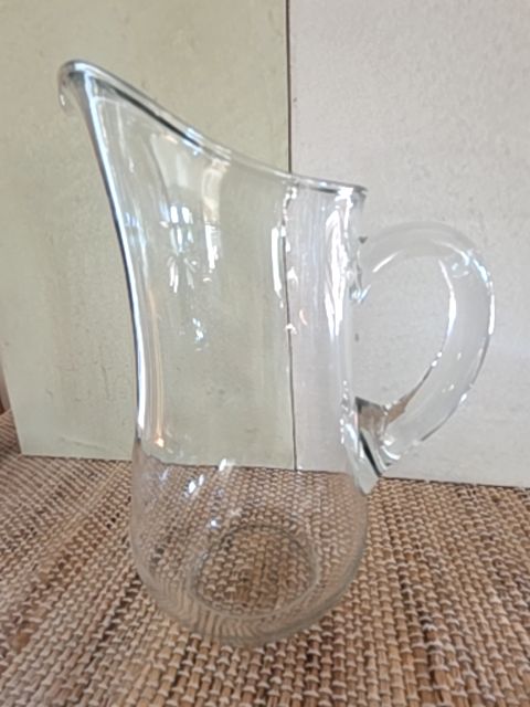 Glass pitcher, 11" x 4.5"