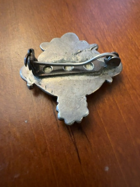 Vintage turq multi stone pin