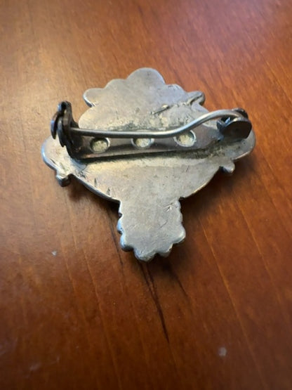 Vintage turq multi stone pin