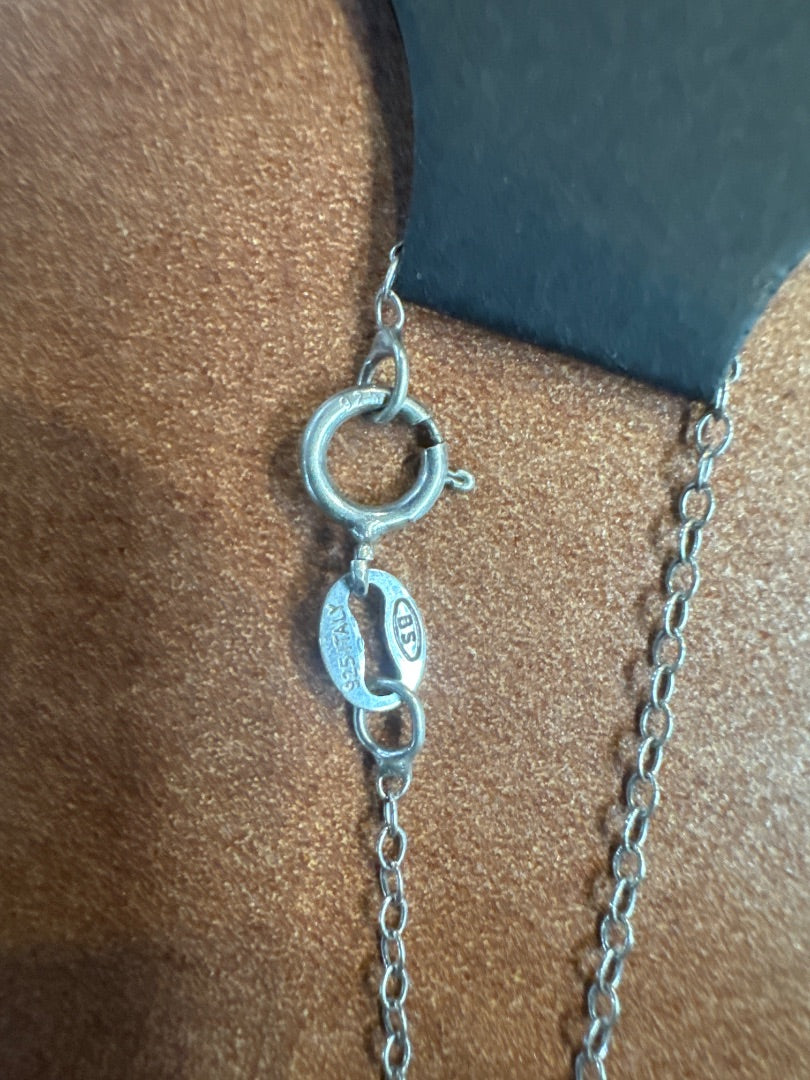 Amethyst drop pendant on 925 chainJewelry