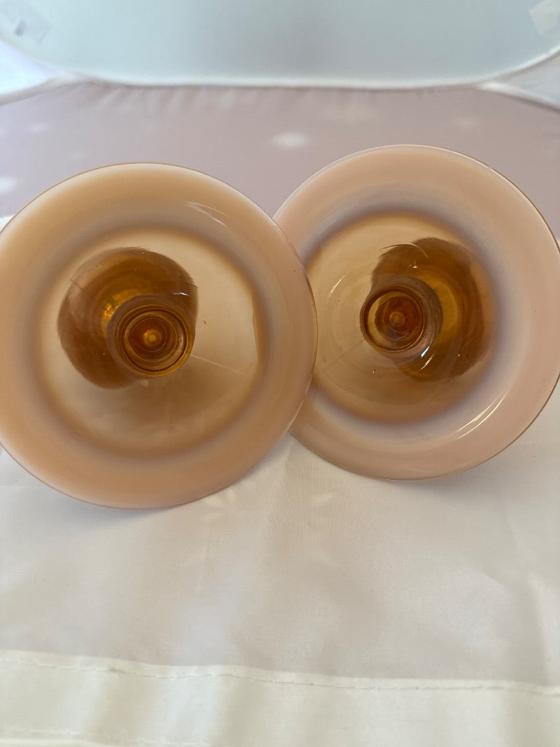 Opalescent Fenton Fenton Cameo Opalescent candleholders