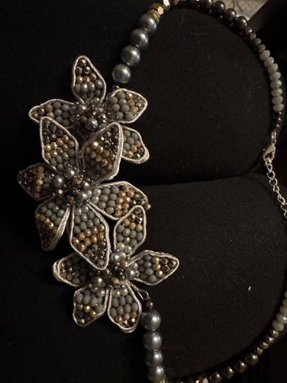 Nakamol Beaded Flower Necklace