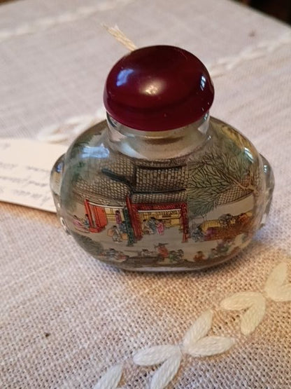 Hand painted Chinese snuff bott 3", 2016