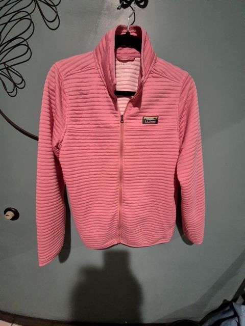 Mauve L.L. Bean Airlight Knit Full-zip Jacket, M Reg
