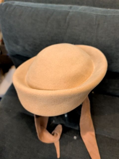 Elegant tan vintage hat