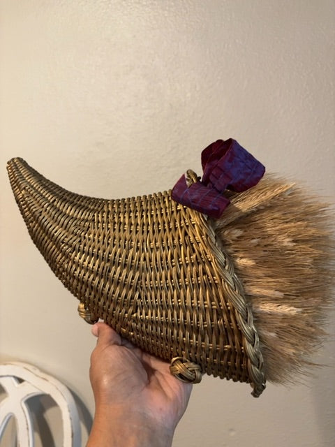 Gold  Wicker “Horn of Plenty”