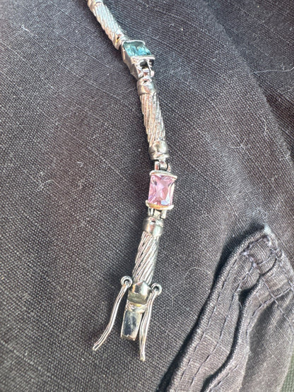 Bracelet with rectangular gems