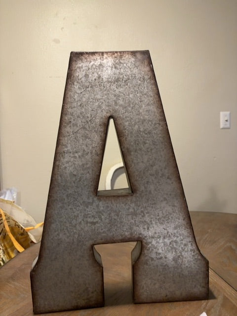 Grey  Galvanized “A” wall decor