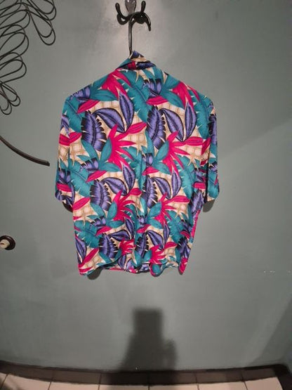 Colorful Leaf Diversity Button Top