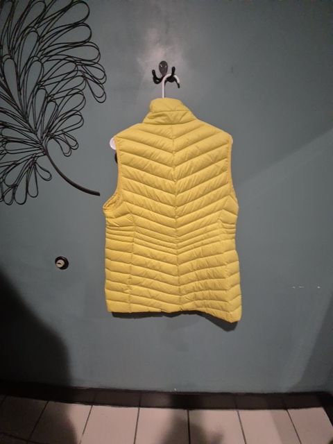 Yellow Lands End Puffer Vest, L