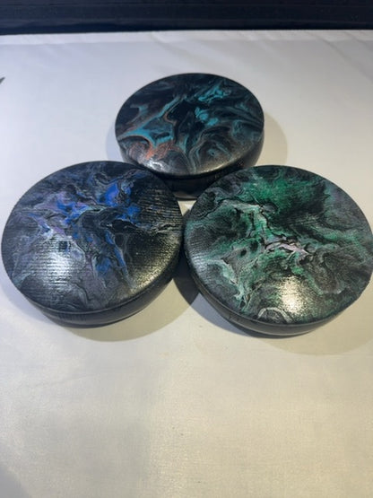 Multi Colored Luminous Creations Acrylic Poured Trinket Box, 5X5X1.5