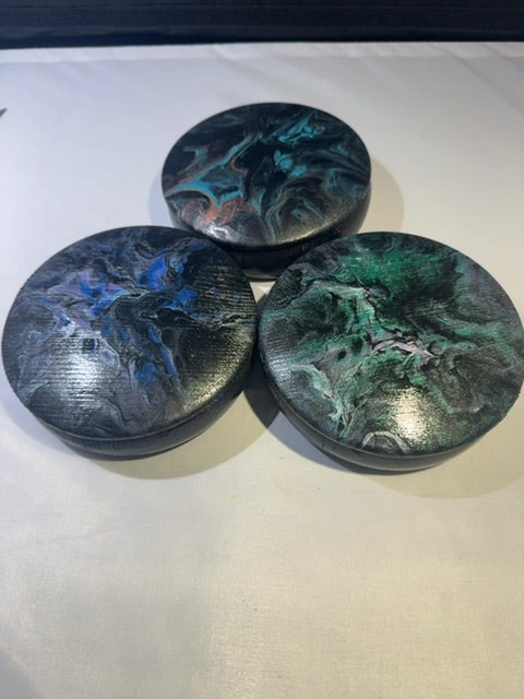 Multi Colored Luminous Creations Acrylic Poured Trinket Box, 5X5X1.5