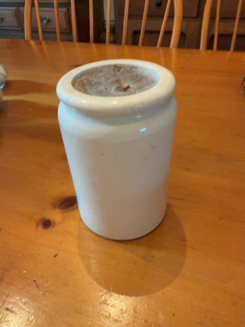 Antique stoneware marmalade croc