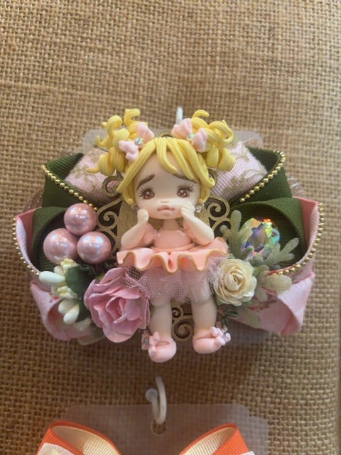 MysticalCreationsByMaira Handcrafted Clay doll bow