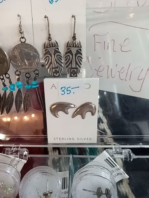 Sterling bear NA earrings