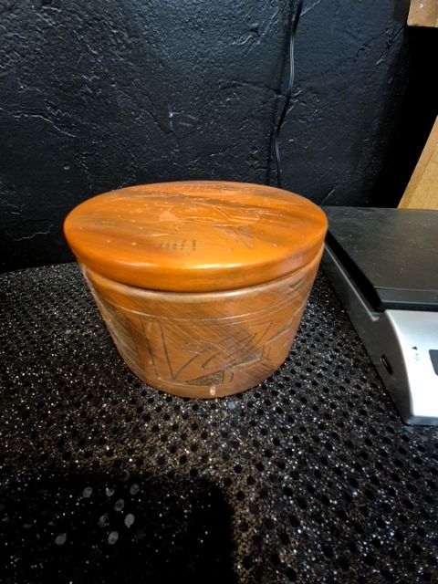 Terre Cotta Navajo Pottery w/Lid "as is" Cracked, 5" × 3.5"