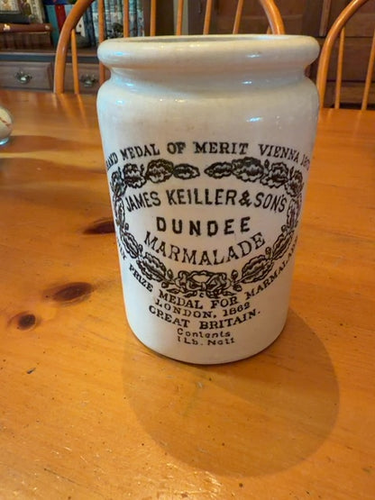 Antique stoneware marmalade croc