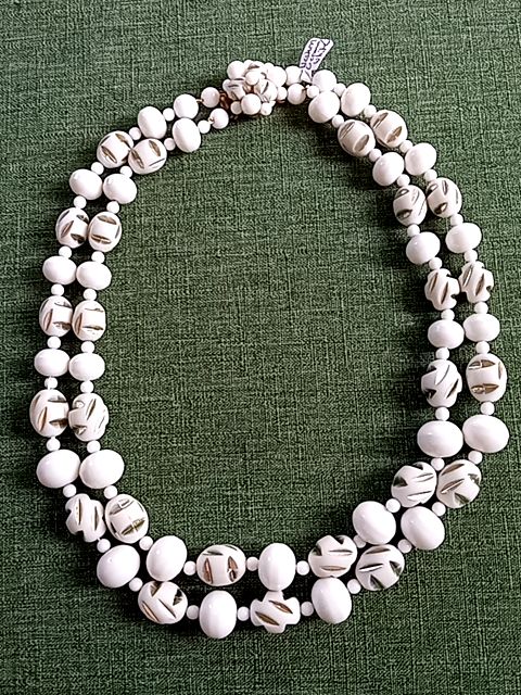 White  Double strand necklace
