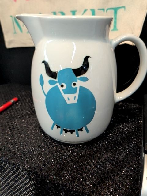 Arabia of Finland Hand Painted Bull Pitcher