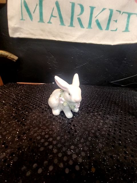 Prismatic White  Porcelain Bunny, 2.5" × 2.5"