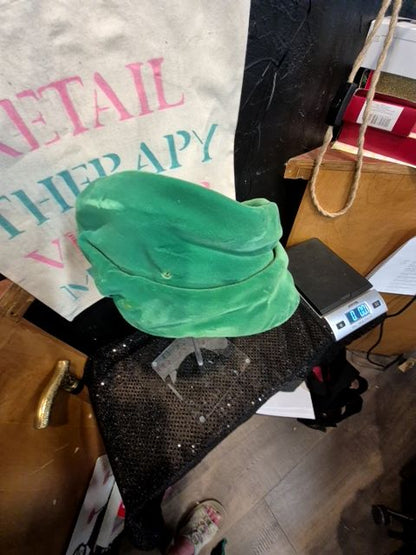 Green Strouss Hirshberg's Green Felt Hat - as is, 22-1/2