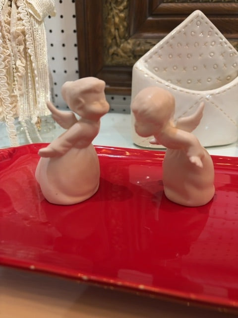 Schmid Bros Kissing Angel Couple Porcelain Figurines