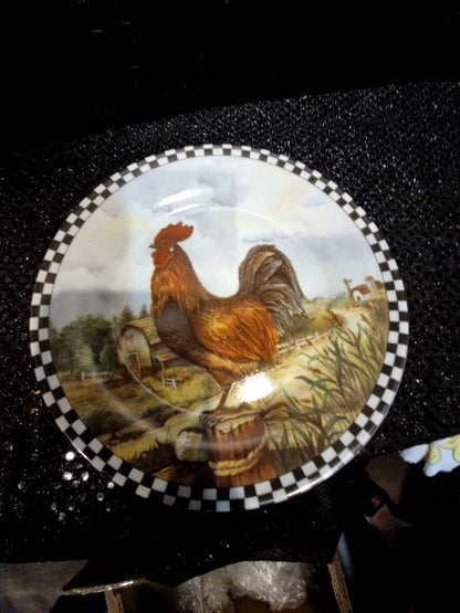 Set of 4 Decorative Chicken plates