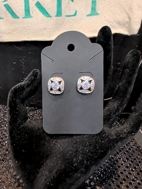 Rhinestone Squared Earrings