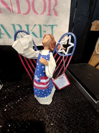 Red, White, & Blue Roman, Inc American Angel Accents "as is" missing hand, 7"