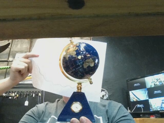 Blue  Stone Globe Clock