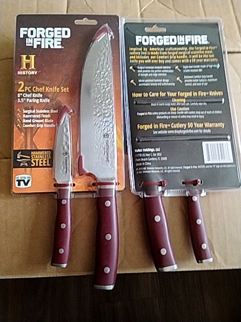 Stainless Steel Forged In Fire Halex Holdings LLC Forged In Fire Knife Set, 8 In Chef & 3.5 Paring