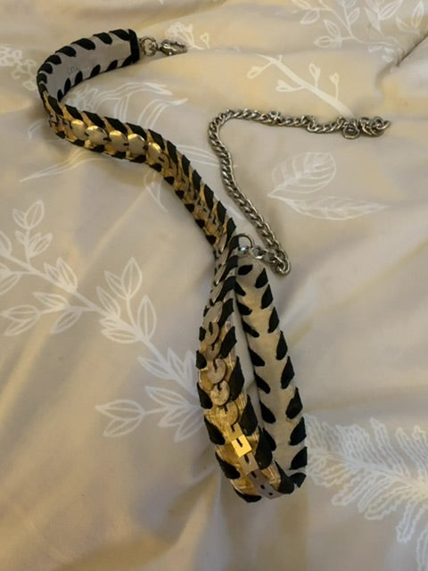 Woven ribbon metal belt