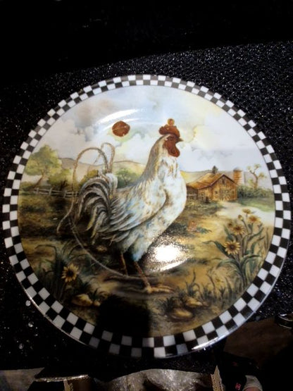 Set of 4 Decorative Chicken plates