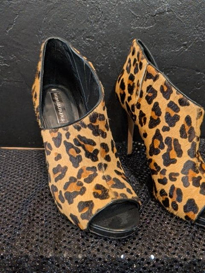 Animal Print BCBGMAXAZRIA Boot Style Heels, 7 1/2