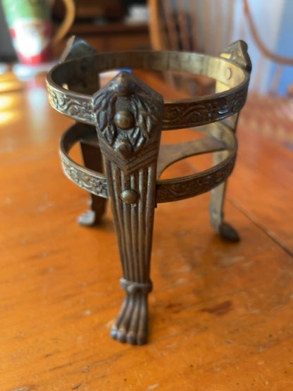 Vintage Brass Plant Holder with Claw Feet