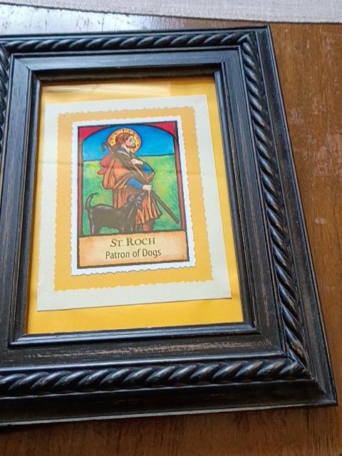 Black Framed print Patron of Dogs 8 x 10