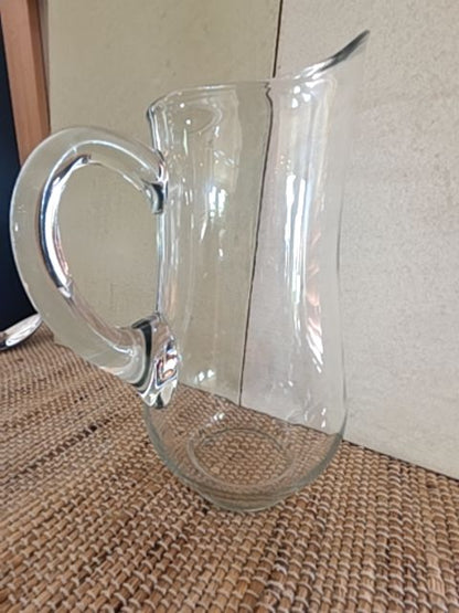Glass pitcher, 11" x 4.5"