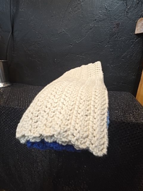 HAND-MADE 2 Toned Blue and Tan Scarf