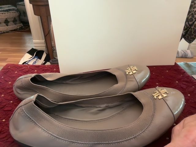 Taupe Tory Burch Ballet Flats, 7